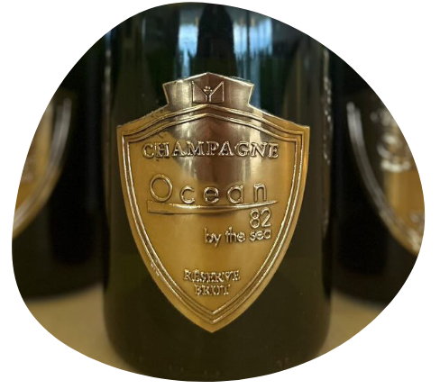 Étiquette personnalisée en étain pour bouteilles de champagne