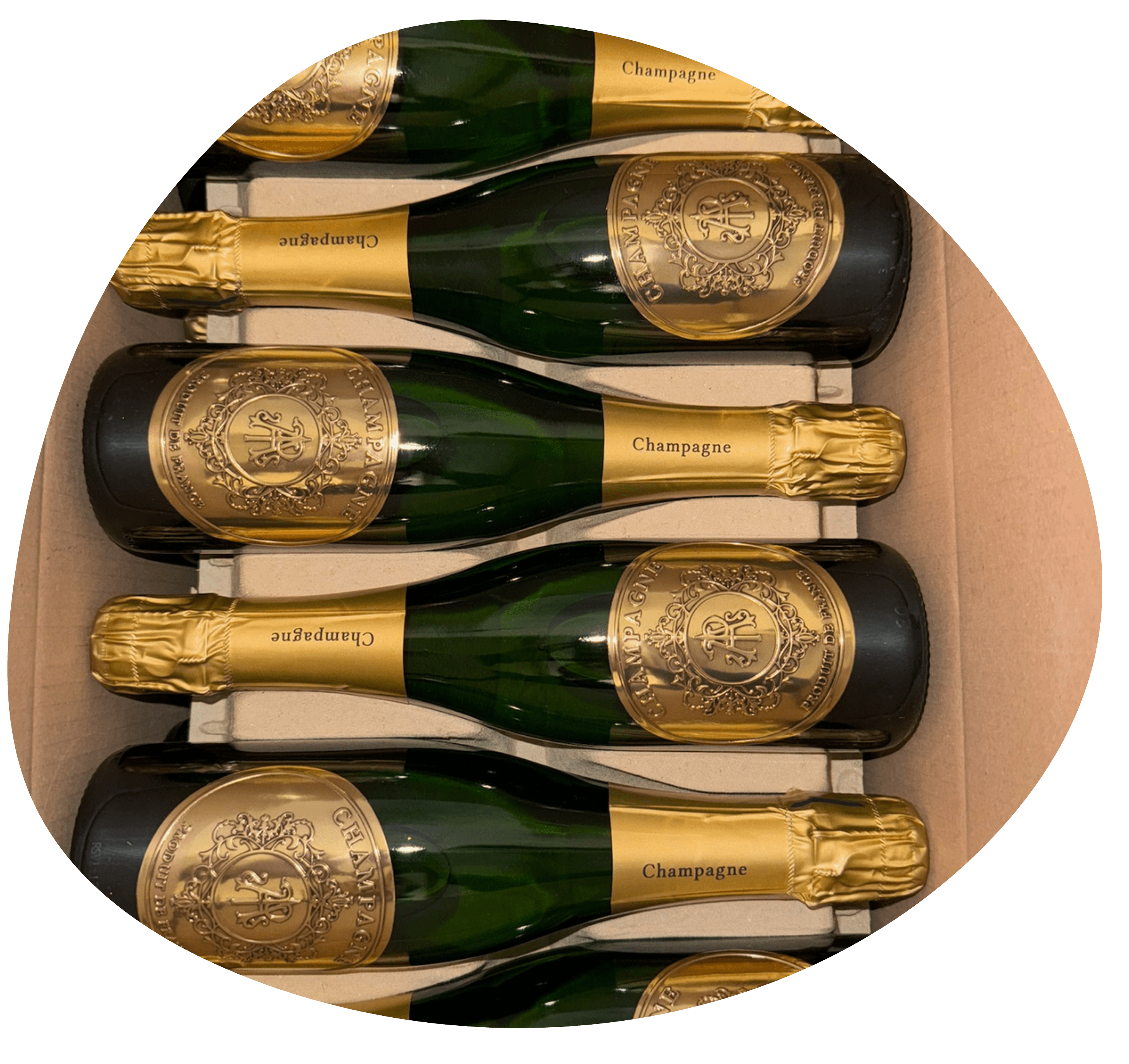 Étiquette personnalisée en étain pour bouteilles de champagne