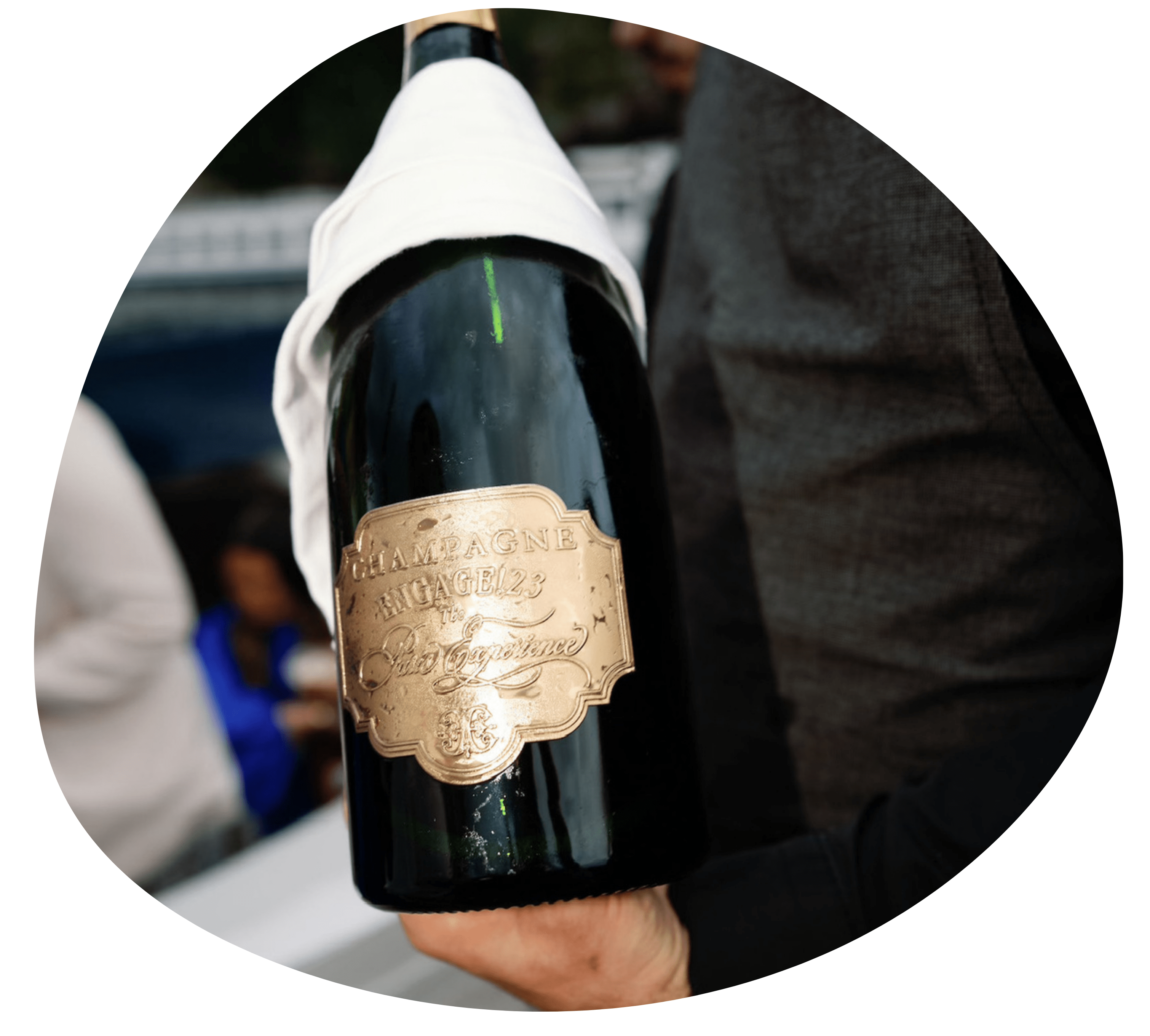 Étiquette personnalisée en étain pour bouteilles de champagne